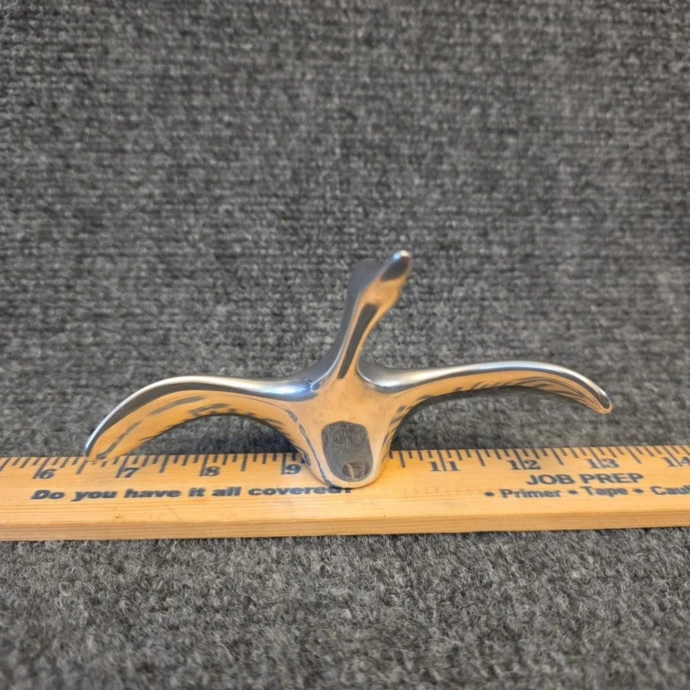 Hoselton Canada Aluminum Goose Bird Figurine Signed 210 Modernist Decor
